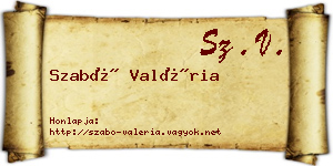 Szabó Valéria névjegykártya
