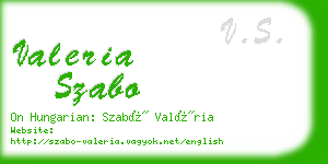 valeria szabo business card